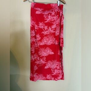GILI size medium Tropical Red Sarong Wrap Skirt